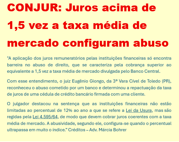Documento oficial do Superior Tribunal de Justiça detalhando a Orientação 1 sobre Juros Remuneratórios e a não submissão das instituições financeiras à Lei de Usura.